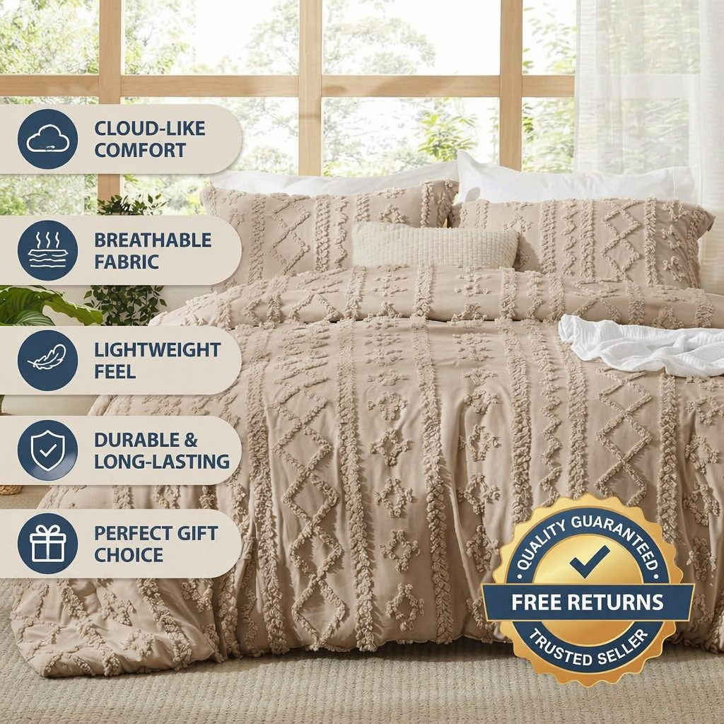 Boho Deluxe Tufted Decorative Quilt cover set (VIRAL ON TIKTOK)