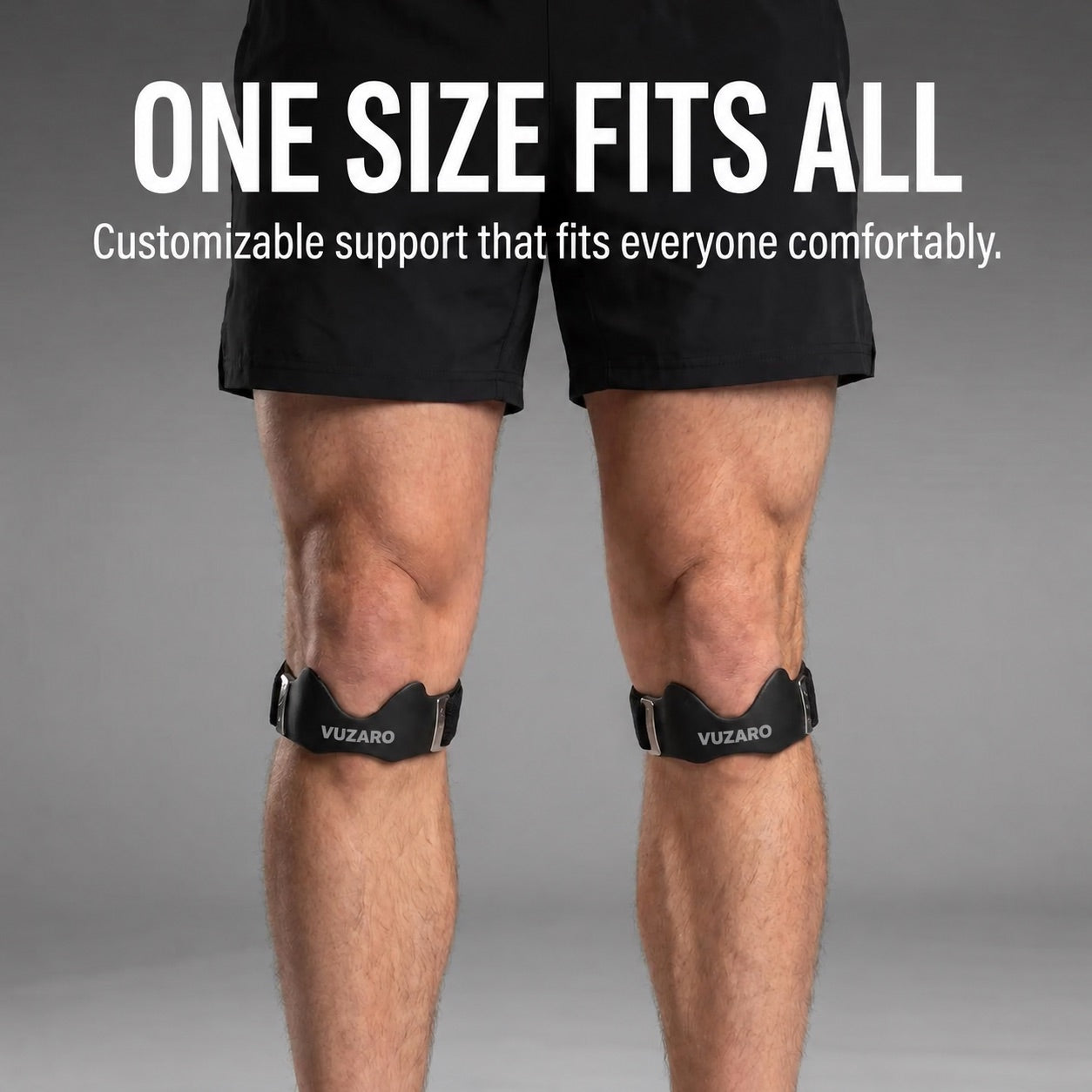 VUZARO adjustable straps worn below both knees